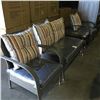 Image 1 : 4 PIECE GREY PATIO CONVERSATION SET- DOUBLE SEAT, 2 CHAIRS, ONE SIDE TABLE