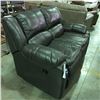 Image 1 : GREY LEATHER RECLINING LOVE SEAT