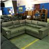 Image 1 : GREY LEATHER 2 PIECE SECTIONAL SOFA