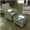 Image 2 : PATIO FLARE  - 2PC SET GREY OUTDOOR PATIO LOUNGE CHAIR WITH FOOT STOOL