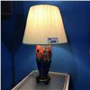 Image 1 : 18" MOORCROFT ENGLAND ART POTTERY LAMP COBALT BLUE FLORAL PATTERN