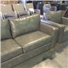 Image 2 : STYLUS 2 PIECE  GREY PSEUDO QUARRY LEATHER SOFA & CHAIR SET