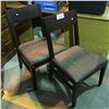 Image 1 : PAIR OF CHOCOLATE BROWN WITH PADDED LEATHER SEAT SIDE CHAIRS