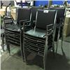 Image 1 : GROUP OF 20 BLACK UPHOLSTERED METAL  STACKING CHAIRS