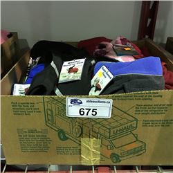 ONE BOX FULL OF NEW CANINE ASSORTED CLOTHING