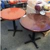 Image 1 : 2 WOOD TOP WITH BLACK METAL BASE PUB TABLES