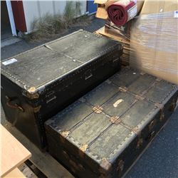 2 VINTAGE STEAMER TRUNKS & CONTENTS ( MOSTLY CLOTHING)