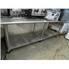 Image 1 : 8' S/S Bullnose Table w/Undershelf on Casters