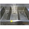 Image 2 : S/S 7' 3-Comp Sink w/Drain Levers - Leg Needs Repair