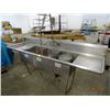 Image 1 : S/S 8' 3-Comp Sink w/Drain Levers