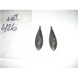 VINTAGE RARE LARGE HEAVY STERLING SILVER *SIAM* EARRINGS-EARRINGS ARE MISSING THE LOOP HOOKS!! EARRI