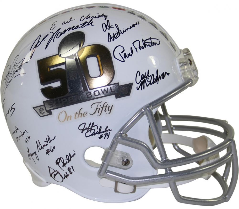 1969 New York Jets Team Signed "Super Bowl on The 50" FullSize Helmet