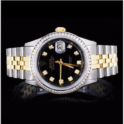 Rolex YG/SS DateJust Men's 1.00ct Diamond Watch