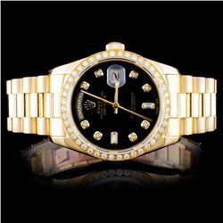 Rolex YG Day-Date Diamond Men's Watch