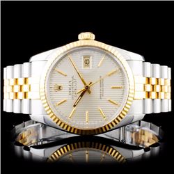 Rolex YG/SS DateJust 36mm Tapestry Wristwatch