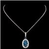 Image 2 : 14K White Gold 1.12ctw Fancy Color Diamond Pendant