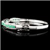 Image 2 : 14K Gold 2.60ctw Emerald & 0.63ctw Diamond Bangle