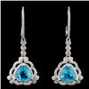 Image 1 : 14K Gold 2.87ct Apatite & 0.69ctw Diamond Earrings
