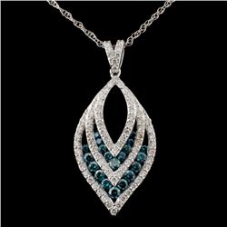 14K White Gold 1.16ctw Diamond Pendant