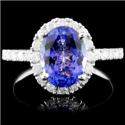 14K Gold 2.37ct Tanzanite & 0.67ctw Diamond Ring