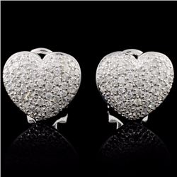 14K White Gold 1.04ctw Diamond Earrings