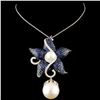 Image 2 : 18K Gold 14MM Pearl & 0.69ctw Diamond Pendant