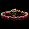 Image 1 : `14k Gold 11.50ct Ruby 0.40ct Diamond Bracelet