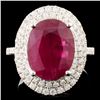 Image 1 : 18K Gold 4.69ct Ruby & 0.64ctw Diamond Ring