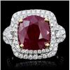 Image 1 : 18K Gold 5.98ct Ruby & 1.10ct Diamond Ring