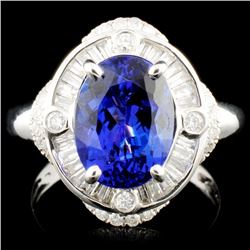 18K Gold 3.62ct Tanzanite & 0.58ctw Diamond Ring