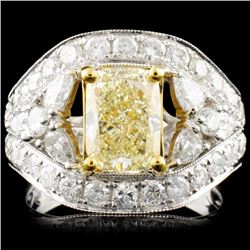 18K Gold 3.84ctw Fancy Colored Diamond Ring