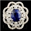 Image 1 : 18K Gold 4.03ct Sapphire & 1.67ctw Diamond ring