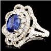 Image 2 : 18K Gold 4.03ct Sapphire & 1.67ctw Diamond ring