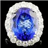 Image 1 : 18K Gold 16.11ct Tanzanite & 3.06ctw Diamond Ring