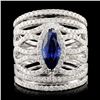 18K Gold 1.45ct Sapphire & 1.67ctw Diamond Ring