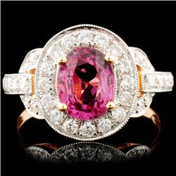 18K Gold 1.50ct Spinel & 0.63ctw Diamond Ring