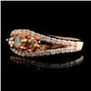 Image 2 : 14K Rose Gold 0.79ctw Fancy Color Diamond Ring