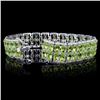 Image 3 : 14K Gold 40.51ct Peridot & 2.93ct Diamond Bracelet
