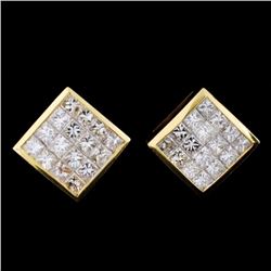 18K Yellow Gold 2.82ct Diamond Earrings