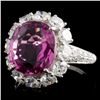 Image 2 : 18K White Gold 4.80ct Sapphire & 2.16ct Diamond Ri