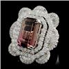 Image 2 : 18K Gold 8.62ct Tourmaline & 4.56ctw Diamond Ring