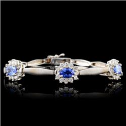 14K White Gold 9.00ct Tanzanite & 1.22ct Diamond B