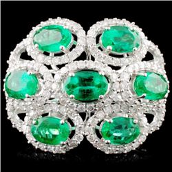 18K Gold 2.80ctw Emerald & 1.07ctw Diamond Ring