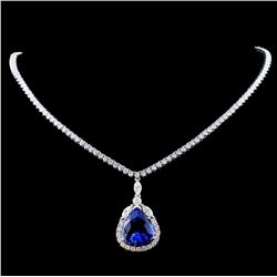 18K Gold 9.73ct Tanzanite & 7.29ct Diamond Necklac