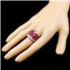 Image 3 : 18K Gold 9.38ct Ruby & 0.88ctw Diamond Ring