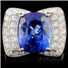 Image 1 : 18K White Gold 6.95ct Tanzanite & 1.27ctw Diamond