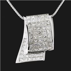 18K White Gold 6.19ctw Diamond Pendant