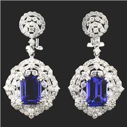 18K White Gold 6.22ct Tanzanite & 3.65ct Diamond E