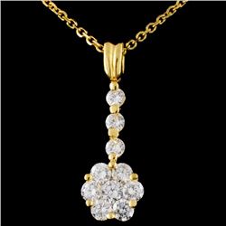 18K Yellow Gold 0.95ctw Diamond Pendant