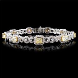 18K White Gold 5.66ctw Fancy Color Diamond Bracele